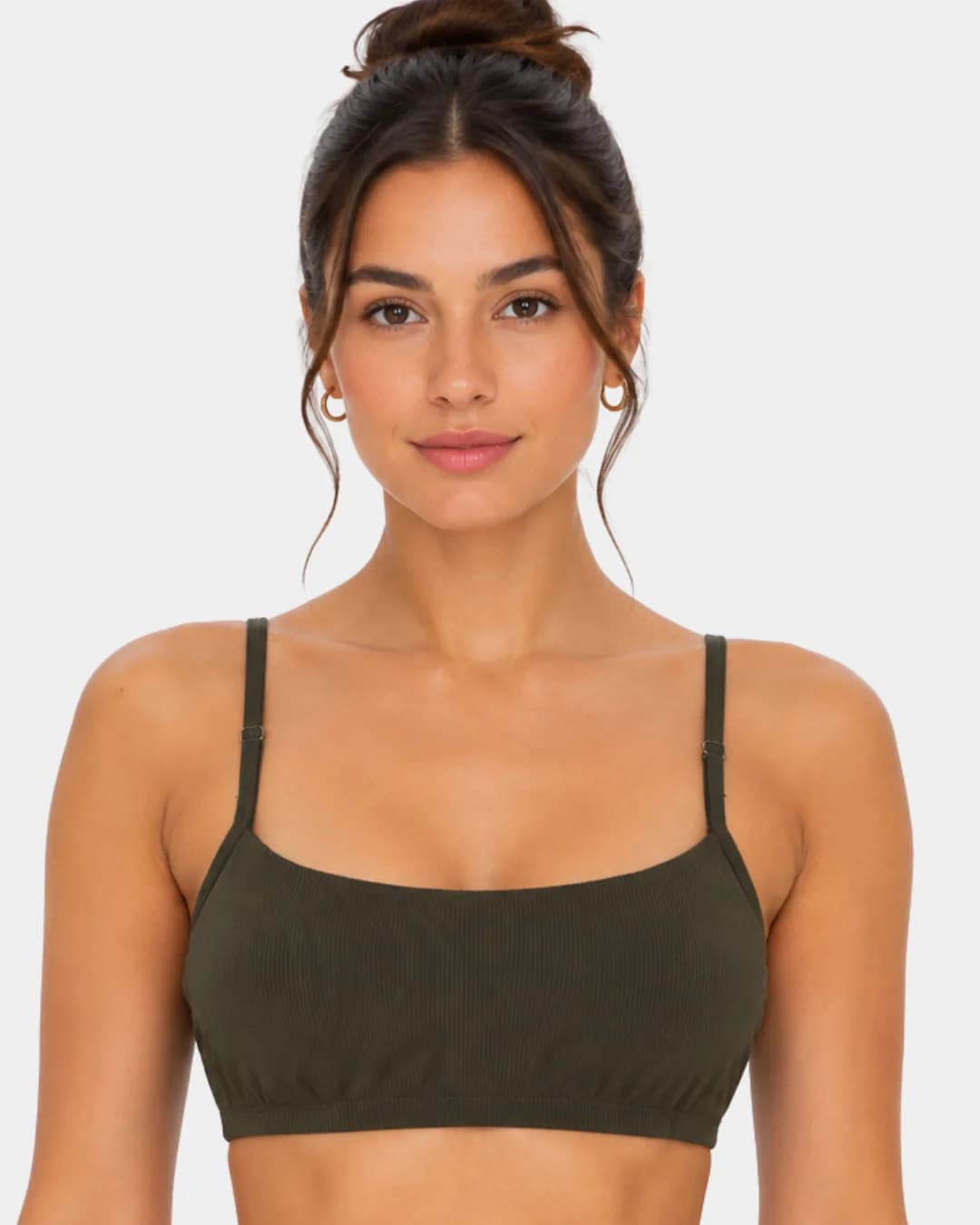 Top Alcinha Canelado Verde Militar