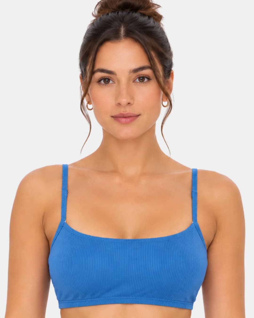 Top Alcinha Canelado Azul